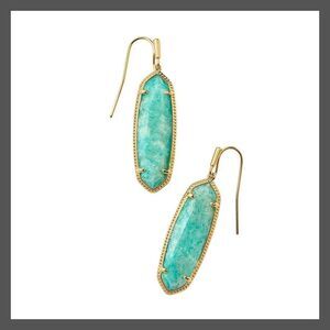 Kendra Scott - Kendra Scott 14K Gold Over Brass Small Drop Earrin Turquoise